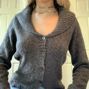 Grey button up sweater